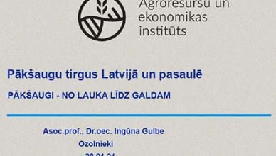 Legume market in Latvia and in the world : Pākšaugu tirgus Latvijā un pasaulē