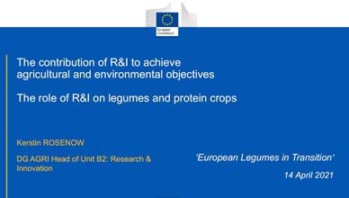 The Role of R&I on Legumes and Protein Crops - a  DG Agri presentation 