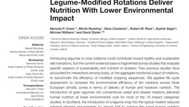 Legume-Modified Rotations Deliver Nutrition With Lower Environmental Impact