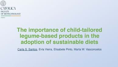 The importance of child-tailored legume-based products in the adoption of sustainable diets