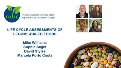 LIFE CYCLE ASSESSMENTS OF LEGUME BASED FOODS