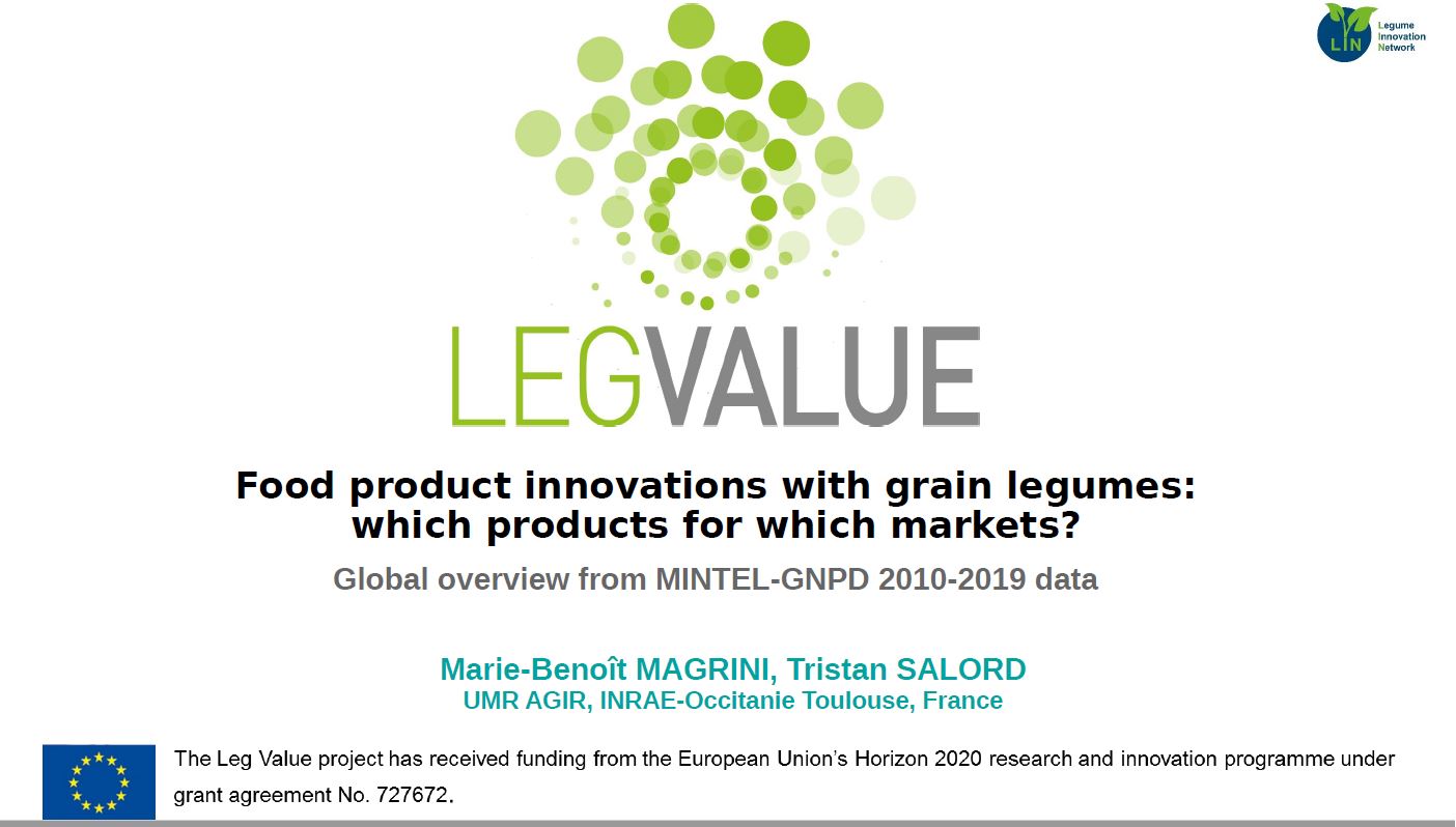 Food product innovations with grain legumes: which products for which markets?