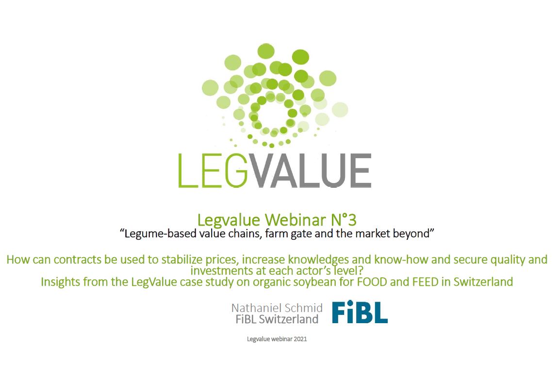 The organisation of an organic Soybean value chain in Switzerland