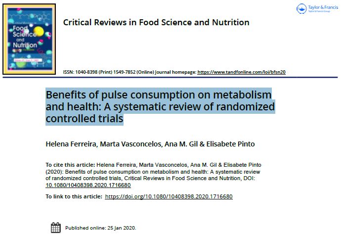 Benefits of pulse consumption on metabolism and health: A systematic review of randomized controlled trials